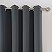 AMAZLINEN 52x84-Inch Grommet Top Blackout Curtains , Charcoal Grey (Set of 2)