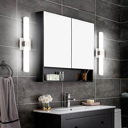 ZUZITO LED Vanity Light 24.2" Frosted White Acrylic Brushed Nickel for