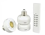 Instapark SRC-T1R3 Indoor Programmable Wireless Light Socket On/Off Switch Remote Control Kit with 1 Remote Control and 3 E27 Light Bulb Sockets