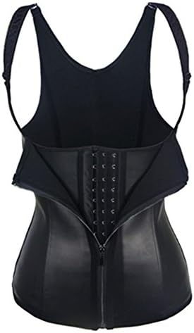 Pohiya Women's Clip And Zip Latex Waist Trainer Vest Latex Waist Cinchers From S-6XL (2X-Large)