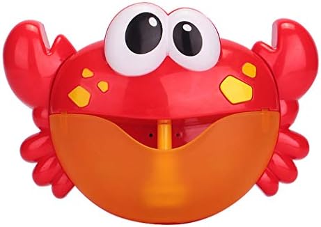 Bubble Maker, Prevently New Creative Rechargeable Bltooth Speaker Crab Bubble Machine Automatic Bubble Maker Music Bath Toy Gift (Red)