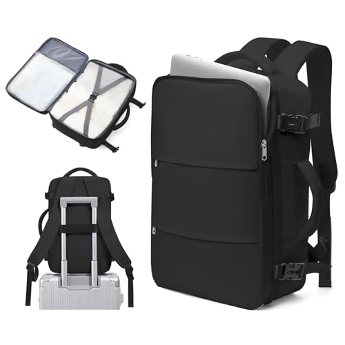 Bergsalz Black Small Travel Laptop Backpack