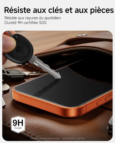 SMARTDEVIL Pack of 2 MyView Anti-Spy Tempered Glass for iPhone 17 Pro | Anti-Espion 28°, Verre Trempé 9H, Pose Sans Bulles, Anti-Éclats, Toucher Fluide, Face ID & Coque Compatibles, SmartPull Box