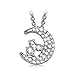 J.NINA White Gold Plated Necklace Jewelry Gift for Women Necklace Moon Star Necklaces Girls Pendant Neckloace with Crystals Gift for Wife Daughter Girlfriend on Anniversary Birthday