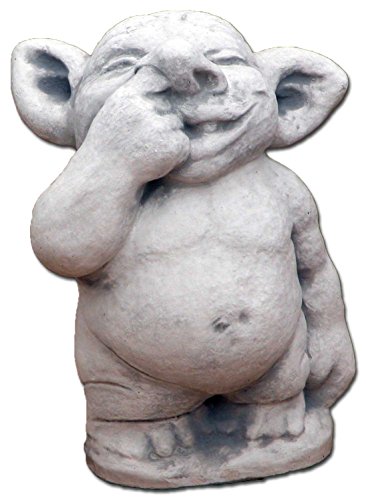 gartendekoparadies.de Lustiger XXL Riesen Troll mit Finger in Nase aus Steinguss, frostfest
