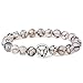 MIKINI Jewelry Black Matte Agate Natural Onyx Stone Dragon Veins Agate Mens Womens Bracelets, Alloy Lion Head (Pack of 3)