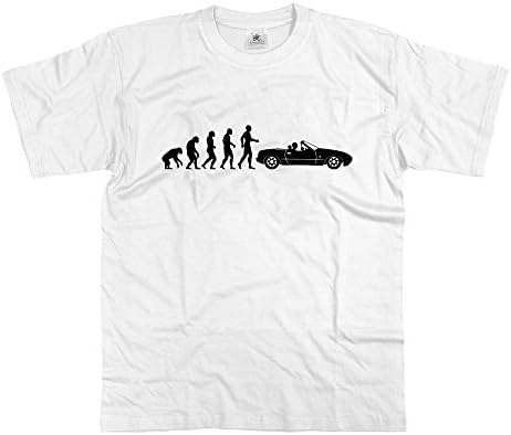 Motorholics Original Mens Evolution of Man to Mazda MX5 T-Shirt S - 5XL