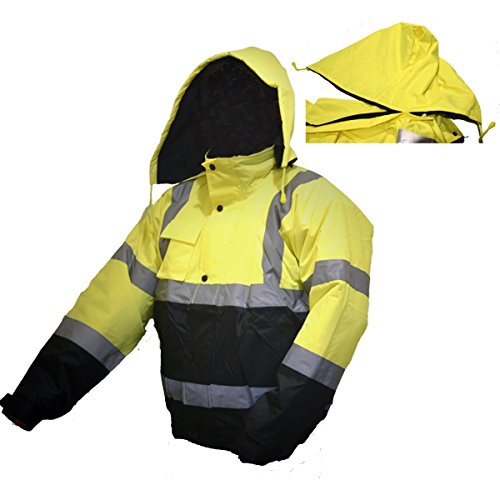 thumbnail interactive-video image 1 of TuGlow Class 3 High Visibility Waterproof Bomber Jacket - Blue, 5 Pockets 1 of 5