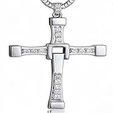 Y-blue Rainy Jewelry 925 Sterling Silver Fast and the Furious Cross Pendant 40mm Boyfriend Gift