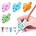 Pencil Grips for Kids Handwriting, Pencil Grips for Toddlers 2-4 Years, Pen Grips Trainer for Beginners Preschoolers Kindergarten Children(4 Grips with 4 Clips)