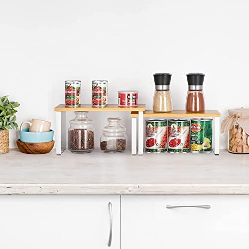 ETELI Kitchen Counter Shelf Organizer Bamboo Set of 2 Small