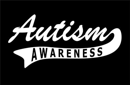 AUTISM AWARENESS DECALS DESIGN #2- 5.9 X 2.7 WHITE - ADORABLE for windows, cars, trucks, laptops, mirrors and more