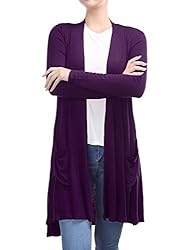 BILY Women's Open Front High-Low Long Sleeve Front