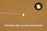 Evemodel C0402WM 20pcs Pre-soldered micro 0.1mm Copper Wired WARM WHITE SMD Led 0402 NEW
