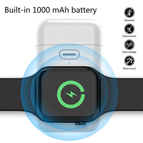 MQOUNY for Apple Watch Wireless Charger,Portable iWatch Charger Magnetic Wireless Charger 1000mAh Pocket Power Bank Compatible for Apple Watch Series 4 3 2 1 5 44mm 40mm 42mm 38mm (White)