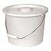 PCP Commode Bucket with Lid and Handle, White (10 Quart / 2.5 Gallon Capacity), White, 2.5 Gallon (full pail)