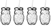 Circleware 69052 Owl Mason Jars Drinking Glasses with Metal Lids and Hard Plastic Straws Set of 4, Glassware for Water Beer and Kitchen & Home Decor Dining Beverage Gifts, 15 oz, Clear