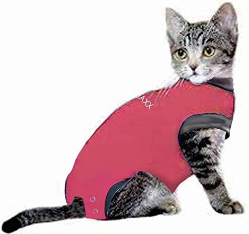 MAXX Medical Pet Clothing & Recovery Cat Shirt E Collar Alternative for Post Surgery, Wounds and Bandages - (2XS, Pink)