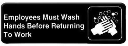 Employees Must Wash Hands Before Returning to Work Sign (Quantity: 1)