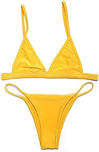RELTANGL Women's Halter Top Tie Side Bottom Swimwear Bikini Set