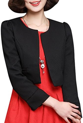 Yasong Women's Girls Long Sleeve Cropped Bolero Jacket Shrug