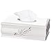 Creative Scents Vanda Rectangle Tissue Box Cover - Decorative Cherry Blossom Tissue Holder for Bathroom - White Tissue Box Holder Rectangular with Durable Bottom Slider - White Bathroom Accessories