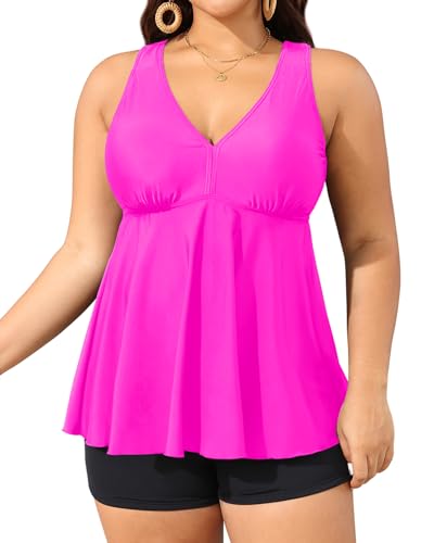 Aqua Eve Women Plus Size Tankini Swimsuits With Shorts Bathing Suits Two Piece Swimwear, Black, 22 Plus - View #8