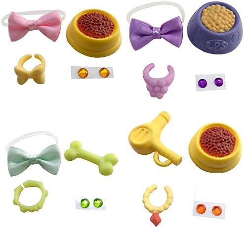 lps Accessories(Pet not Included) 4pcs Random lps Foods Bows Earrings Collars Necklace Clothes Lot