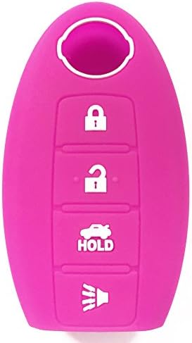 Remote Smart Key Cover 4 Button NISSAN with white accents Purple FITS ALL by First Midwest