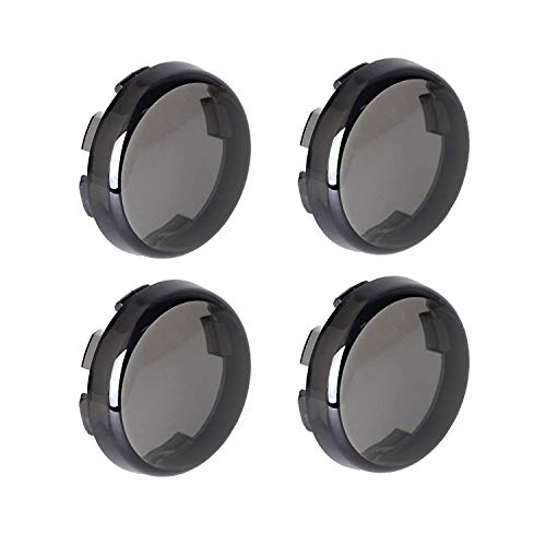Smoke Front Rear Bullet Turn Signal Lens Covers Compatible with Harley Dyna Street Glide Fat Boy Softail Road King Springer, Pack of 4 - Thumbnail 4