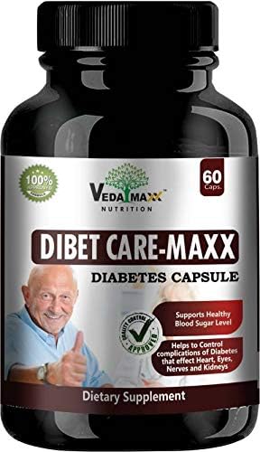 VEDA MAXX Dibet Care Maxx Capsules for Control Complication of Diabetes, Veg (60 Capsules) (500 mg)