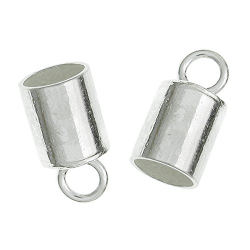 10pcs .925 Sterling Silver Bead End Cap For 3mm Leather Cord/Findings/Bright