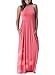 Women's Sleeveless Racerback Long Maxi Summer Casual Dress Medium Pink