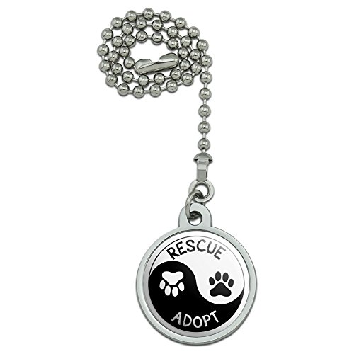 GRAPHICS & MORE Rescue Adopt Yin Yang Paw Prints Dogs Cats Ceiling Fan and Light Pull Chain