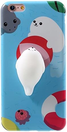 Squishy Cat iPhone 6 / 6S / 7 / 7 Plus Case, 3D Cute Soft Silicone Cartoon Squishy Cute Cat Healing Stress Reduce Relieve Ball Phone Cover (E iPhone6/6s)