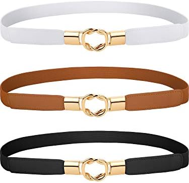 Amazon.com: WERFORU 4 Pack Women Skinny Elastic Waist Belt 