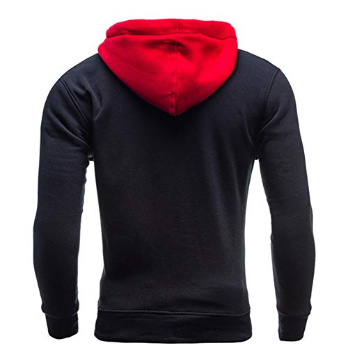 Clearance!Patchwork Drawsting Autumn Winter Casual Zipper Long Sleeve Splicing Sweatshirt Hoodie Coat