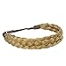 DIGUAN 5 Strands Synthetic Hair Braided Headband Classic Chunky Wide Plaited Braids Elastic Stretch Hairpiece Women Girl Beauty accessory, 56g (#Honey Blonde)