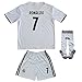FCRM 2018/2019 Real Madrid #7 Ronaldo Kids Home Soccer Jersey & Shorts Youth Sizes (10-11 Years Old)