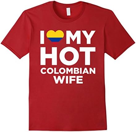 Men's I Love My Hot Colombian Wife Cute Colombia Native Relationship T-Shirt XL Cranberry