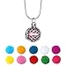 NovScent Aromatherapy Jewelry Necklace 316L Steel Material Locket Style Pendant Essential Oil Difusser 10 Colorful Cashmere Sustained Release Ball Christmas Gift Set Of 7