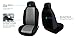 FH Group Classic High Back Flat Cloth Full Set Car Seat Covers with Gift – Universal Fit for Cars Trucks & SUVs (Gray/Black) FB102114