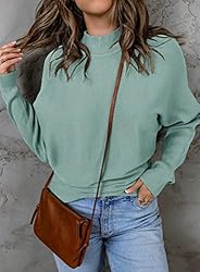 ZESICA Women's 2024 Fall Turtleneck Batwing Long