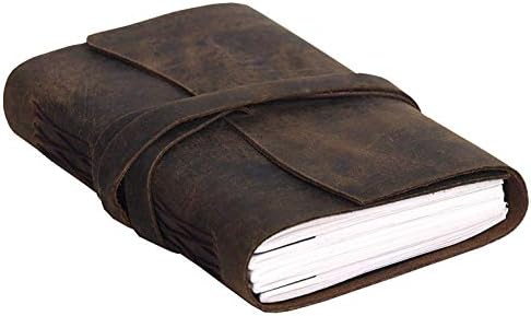 Prastara Leather Journal Travel Diary, Handmade Vintage Writing Bound Notebook for Men for Women Antique Soft Rustic Leather Quality Unlined Paper Perfect for Notes Sketchbook 3 x 5 inches diary