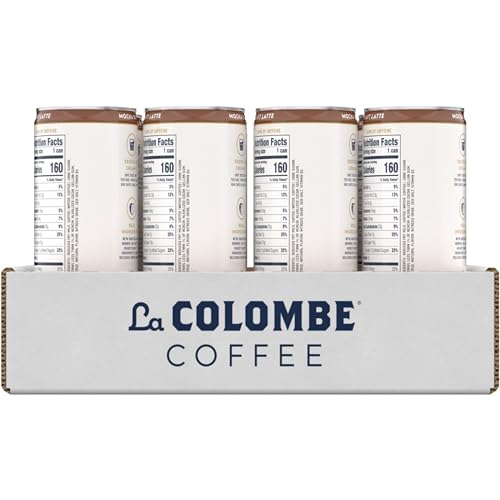 LA COLOMBE COFFEE, MOCHA DRAFT LATTE, 11 FL OZ CANS (PACK OF 12), COFFEEHOUSE QUALITY COLD BREW, SPECIALTY GRADE COFFEE BEANS, READY-TO-DRINK ON-THE-GO