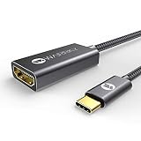 USB C to HDMI Adapter (4K@60Hz), Warrky Certified [24K Gold-Plated, High Speed] Braided Type C to HDMI Adapter Thunderbolt 3 Compatible with MacBook Pro, Galaxy S10/S9/S8, XPS 15/13 and More -Gray