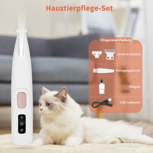 PawTrim Pro, Super Quiet / Rechargeable Paw Trimmer for Pets with LED Light, Waterproof, Wireless Pet Shaver, Dog Clipper, Professional Dog Trimmer for Dogs, Cats, Paws, Eyes