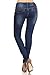 Jvini Womens Stretchy Destroyed Ripped Distressed Skinny Jeans 007 9 Navy