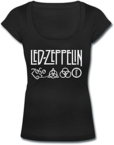 SumShirt Led Zeppelin A0229 Black Womens Scoop Neck T-Shirt Short Sleeve