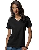HN LAD COMFRT SOFT VEE NECK T (BLACK) (M)